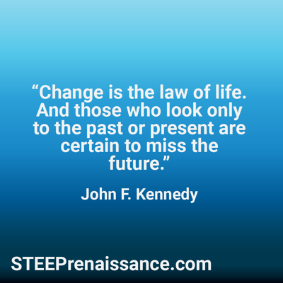 Inspirational quote about personal change by John F Kennedy